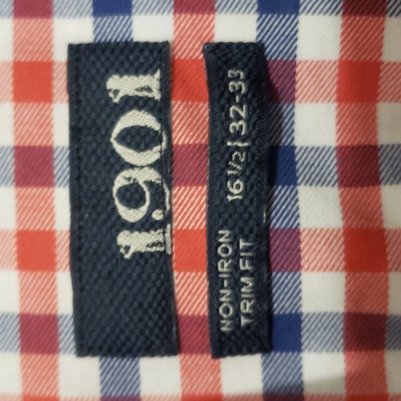 1901 Mens Button Down Checked Plaid Long Sleeve Shirt - Picture 3 of 7